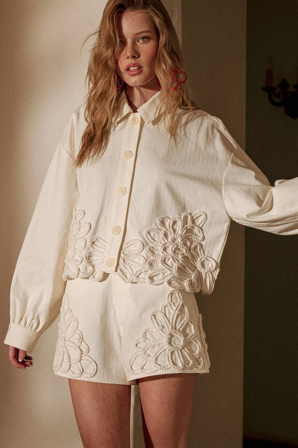 Floral Embellishment Jacket