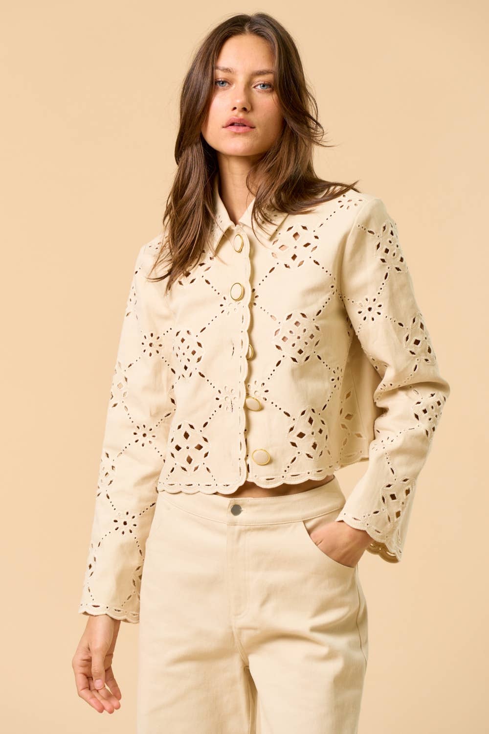 Motif Long Sleeve Jacket